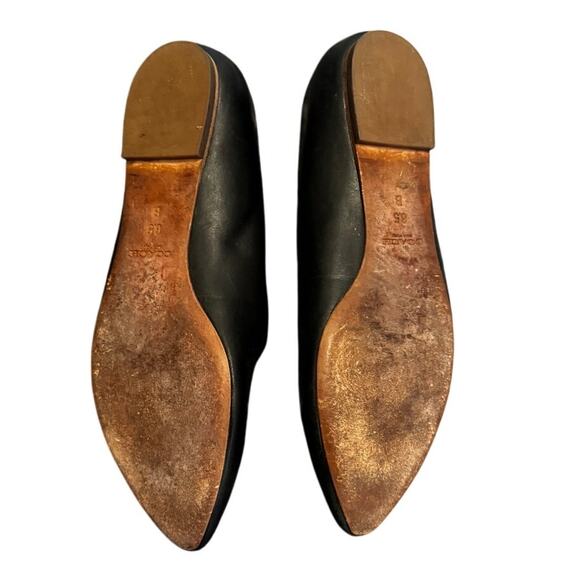 Coach Oakland Flats Black Leather with Snakeskin Accent Toes Size 6.5B - Picture 5 of 6